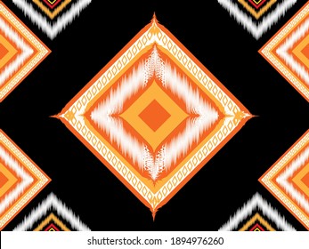 Geometric ethnic oriental pattern traditional Design for background,carpet,wallpaper,clothing,wrapping,Batik,fabric,Vector illustration embroidery style.