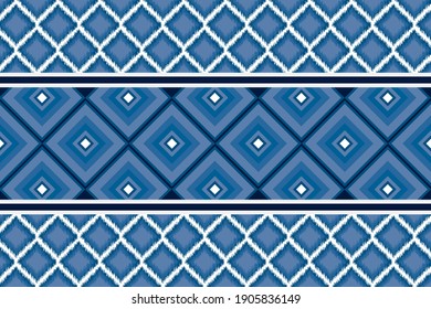 Geometric ethnic oriental pattern traditional design blue background for carpet,wallpaper,clothing,wrapping,Batik,fabric,Vector illustration.Eps10
