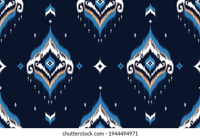 Patrón geométrico étnico oriental tradicional Diseño para el fondo, alfombra, papel pintado, ropa, envoltura, Batik, tela,Estilo de bordado de ilustración vectorial.