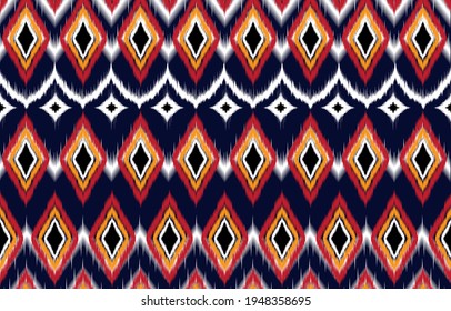 Geometric ethnic oriental pattern traditional Design for background,carpet,wallpaper,clothing,wrapping,Batik,fabric,Vector illustration embroidery style