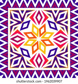 Geometric ethnic oriental pattern traditional Design for background,carpet,wallpaper,clothing,wrapping,Batik,fabric,Vector colorful decorative element on native ethnic style,
