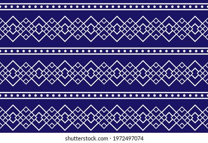 Geometric ethnic oriental pattern traditional Design for background, carpet, wallpaper, clothing, wrapping, Batik, fabric, Embroidery style Vector illustration.