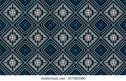Geometric ethnic oriental pattern traditional Design for background,carpet,wallpaper,clothing,wrapping,Batik,fabric,Vector illustration.embroidery style.