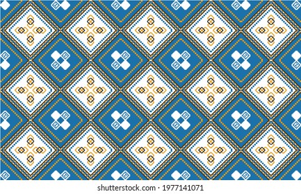 Geometric ethnic oriental pattern traditional Design for background,carpet,wallpaper,clothing,wrapping,Batik,fabric,Vector illustration.embroidery style.