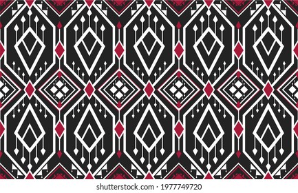 Geometric ethnic oriental pattern traditional Design for background,carpet,wallpaper,clothing,wrapping,Batik,fabric,Vector illustration.embroidery style.