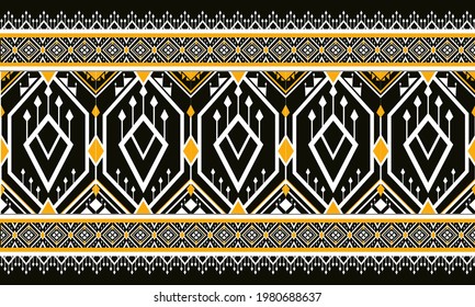 Geometric ethnic oriental pattern traditional Design for background,carpet,wallpaper,clothing,wrapping,Batik,fabric,Vector illustration.embroidery style.