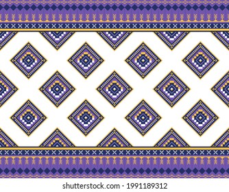 Diseño tradicional del patrón geométrico étnico oriental para la ropa de textura de fondo y el vector de estilo de bordado de tela