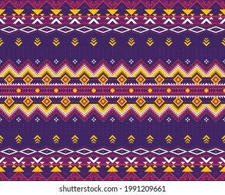 Diseño tradicional del patrón geométrico étnico oriental para la ropa de textura de fondo y el vector de estilo de bordado de tela