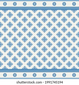 Diseño tradicional del patrón geométrico étnico oriental para la ropa de textura de fondo y el vector de estilo de bordado de tela