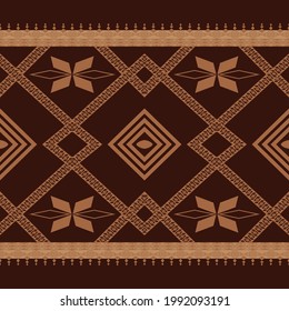 Geometric ethnic oriental pattern traditional design repeating background texture in brown, wallpaper,clothing,fabric,carpet, wrapping,Batik,Vector illustration embroidery style,Thai ethnic.