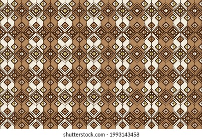 Geometric ethnic oriental pattern traditional Design for background, carpet, wallpaper, clothing, wrapping, Batik, fabric, Embroidery style Vector illustration.