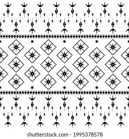 Geometric ethnic oriental pattern traditional background. For carpet, wallpaper, clothing, wrapping, batik, fabric, home decoration, Vector illustration embroidery style.