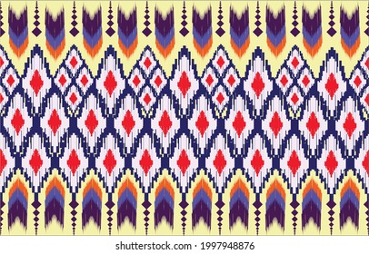 Patrón geométrico étnico oriental de fondo tradicional. Para alfombras, papel pintado, ropa, envoltura, batik, tela, decoración casera, ilustración vectorial estilo bordado.
