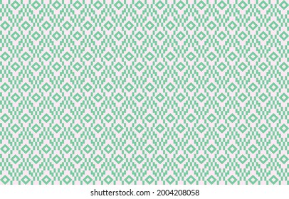 Geometric ethnic oriental pattern traditional Design for background, carpet, wallpaper, clothing, wrapping, Batik, fabric, Embroidery style Vector illustration. Green and pink pastel colors