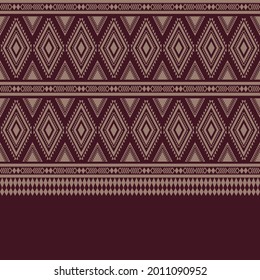 Geometric ethnic oriental pattern traditional design repeating background texture in red  and brown , wallpaper,clothing,fabric,carpet, wrapping,Batik,Vector illustration embroidery style