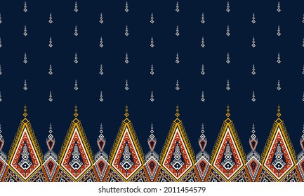 Geometric ethnic oriental pattern traditional Design for background,carpet,wallpaper,clothing,wrapping,Batik,fabric,Vector illustration.embroidery style.
