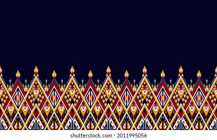 Patrón geométrico étnico oriental tradicional Diseño para fondo, alfombra, papel pintado, ropa, envoltura, Batik,tela,Ilustración vectorial.estilo bordado.
