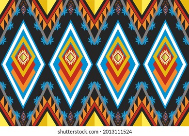 
Geometric ethnic oriental pattern traditional Design for background,carpet,wallpaper,clothing,wrapping,fabric,Vector illustration.embroidery style.