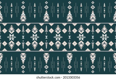 Patrón geométrico étnico oriental tradicional Diseño para el fondo, alfombra, papel pintado, ropa, envoltura, Batik, tela,Estilo de bordado de ilustración vectorial.