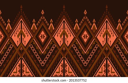 Geometrisches ethnisch orientalisches Muster traditionelles Design für Hintergrund, Teppich, Tapeten, Kleidung, Umhüllung, Batik, Stoff, Vektorgrafik.Stickereistil.

