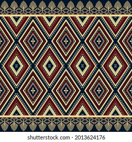 Geometric ethnic oriental pattern traditional design repeating background texture, wallpaper,clothing,fabric,carpet, wrapping,Batik,Vector illustration embroidery style