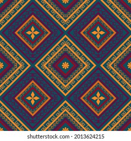 Geometric ethnic oriental pattern traditional design repeating background texture, wallpaper,clothing,fabric,carpet, wrapping,Batik,Vector illustration embroidery style