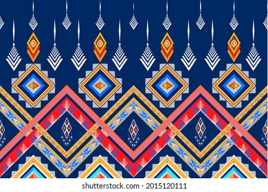 
Geometric ethnic oriental pattern traditional Design for background,carpet,wallpaper,clothing,wrapping,fabric,Vector illustration.embroidery style.