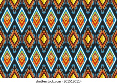 
Geometric ethnic oriental pattern traditional Design for background,carpet,wallpaper,clothing,wrapping,fabric,Vector illustration.embroidery style.