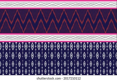 Geometric ethnic oriental pattern traditional background. For carpet, wallpaper, clothing, wrapping, batik, fabric, home decoration, Vector illustration embroidery style.