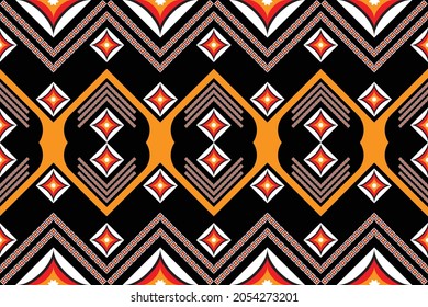 Geometric ethnic oriental pattern traditional Design for background,carpet,wallpaper,clothing,wrapping,Batik,fabric,Vector illustration embroidery style.