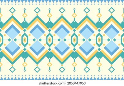 Geometric ethnic oriental pattern traditional Design for background, carpet, wallpaper, clothing, wrapping, Batik, fabric, Embroidery style Vector illustration.