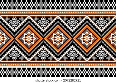 Patrón geométrico étnico oriental tradicional. Diseño para fondo, alfombra, papel pintado, ropa, envoltura,Batik,tela,Ilustración vectorial.estilo bordado.