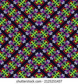 Geometric ethnic oriental pattern traditional Design for background,carpet,wallpaper,clothing,wrapping,Batik,fabric,Vector illustration embroidery style.