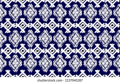 Patrón geométrico étnico oriental tradicional. Patrón de diseño de Ikat para tela, impresión, papel pintado, alfombra, manta, pañuelo, envoltura, batik, etc. 