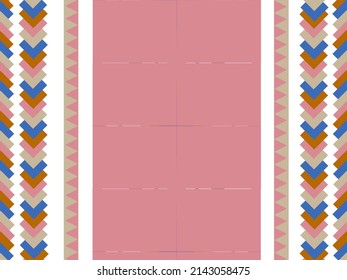 Geometrisches ethnisch orientalisches Muster traditionelles Design für Hintergrund, Teppich, Tapete, Kleidung, Umhüllung, Batik, Stoff, Vektorgrafik, Illustration, Stickereistil.