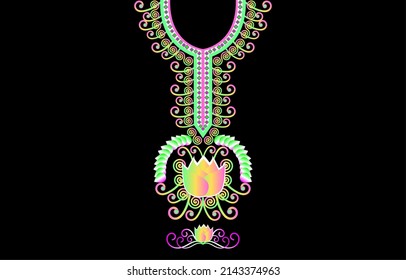 Patrón geométrico étnico oriental tradicional. Diseño de bordado de collares florales para moda, fondo, papel pintado, ropa y envoltura. flor con cordón de adorno paisley para imprimir.