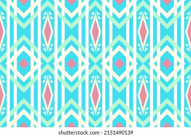 Geometric ethnic oriental pattern traditional Design for background,carpet,wallpaper,clothing,wrapping,fabric,Vector illustration.embroidery style.