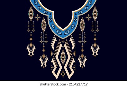 Geometric Ethnic oriental pattern traditional .
Floral necklace embroidery design for fashion women.
background,wallpaper,clothing and wrapping.

