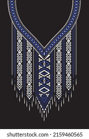 Geometric Ethnic oriental pattern traditional necklace embroidery design for fashion women. background, wallpaper, clothing 