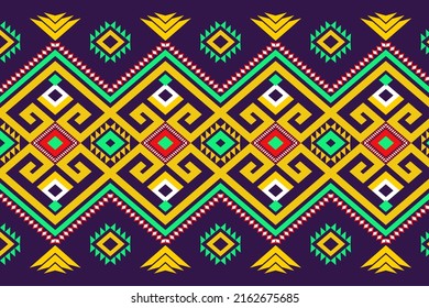 Geometric ethnic oriental pattern traditional Design for background,carpet,wallpaper,clothing,wrapping,fabric,Vector illustration.embroidery style.