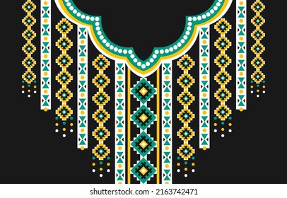 Patrón geométrico étnico oriental tradicional. bordado de collar tribal. Diseño para fondo, papel pintado, ropa, envoltura, tela y textil.