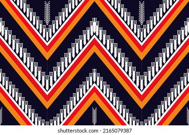 Geometric ethnic oriental pattern traditional Design for background,carpet,wallpaper,clothing,wrapping,Batik,fabric,Vector illustration.embroidery style.