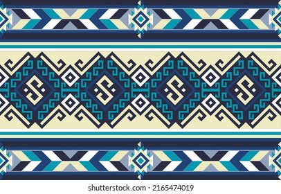 Geometric ethnic oriental pattern traditional Design for background,carpet,wallpaper,clothing,wrapping,Batik,fabric,Vector illustration embroidery style