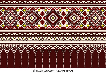 Patrón geométrico étnico oriental tradicional Diseño para fondo, alfombra, papel pintado, ropa, envoltura, tela,Ilustración vectorial.estilo bordado.