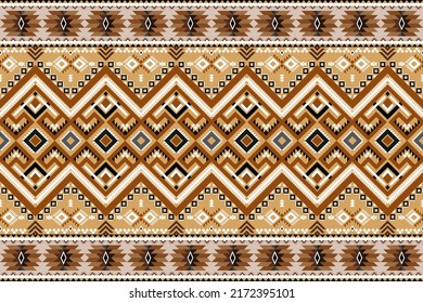 Geometric ethnic oriental pattern traditional Design for background,carpet,wallpaper,clothing,wrapping,Batik,fabric,Vector illustration embroidery style