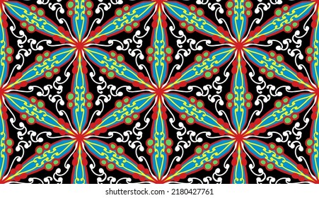 Patrón geométrico étnico oriental tradicional Diseño para fondo, alfombra, papel pintado, ropa, envoltura, Batik,tela,Ilustración vectorial.estilo bordado.