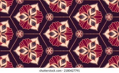 Patrón geométrico étnico oriental tradicional Diseño para fondo, alfombra, papel pintado, ropa, envoltura, Batik,tela,Ilustración vectorial.estilo bordado.