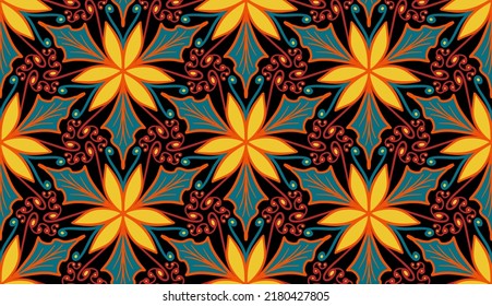Geometric ethnic oriental pattern traditional Design for background,carpet,wallpaper,clothing,wrapping,Batik,fabric,Vector illustration.embroidery style.