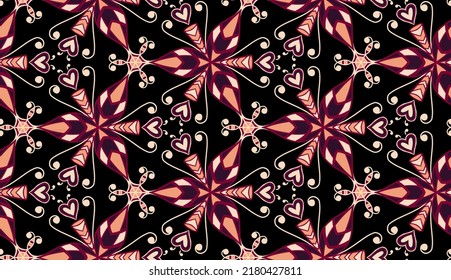 Geometric ethnic oriental pattern traditional Design for background,carpet,wallpaper,clothing,wrapping,Batik,fabric,Vector illustration.embroidery style.