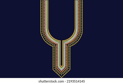 Geometric Ethnic oriental pattern traditional .Floral necklace embroidery design for fashion women.background,wallpaper,clothing and wrapping.